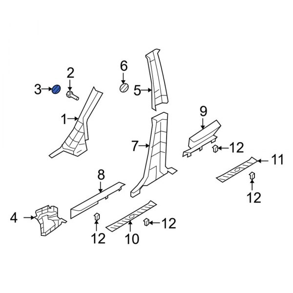 Body A-Pillar Trim Panel Cap