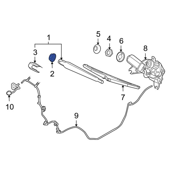 Back Glass Wiper Arm Nut