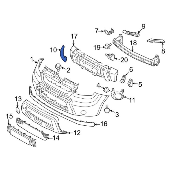 Kia OE 865642K050 Front Right Bumper Trim