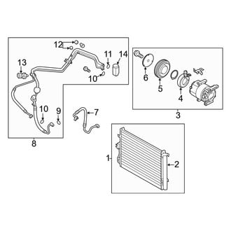 Kia OE - Air Conditioner & Heater - Condenser, Compressor & Lines (1.6L Gas)