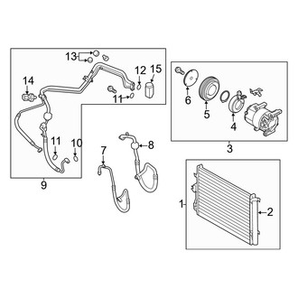 Kia OE - Air Conditioner & Heater - Condenser, Compressor & Lines (2.0L)