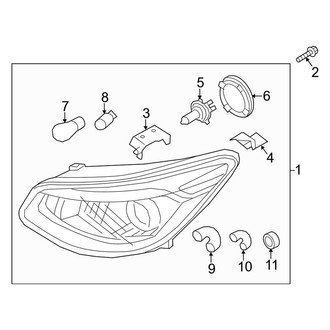 Kia OE - Front Lamps - Headlamp Components (W/O Projector)
