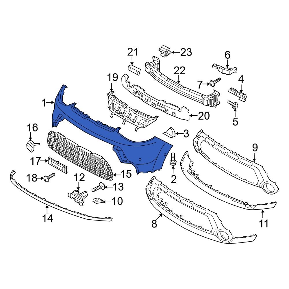 Kia OE 86511B2000 - Front Upper Bumper Cover