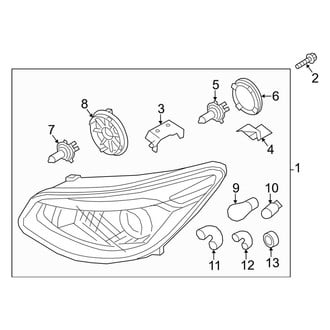Kia OE - Front Lamps - Headlamp Components (With Projector, W/O Leveling)