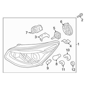 Kia OE - Front Lamps - Headlamp Components (With Projector, With Leveling)