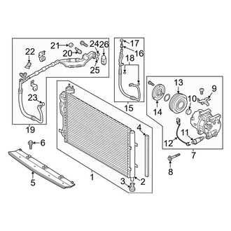 Kia OE - Air Conditioner & Heater - Condenser, Compressor & Lines (! / +)