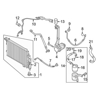 Kia OE - Air Conditioner & Heater - Condenser, Compressor & Lines (Base / + / E)
