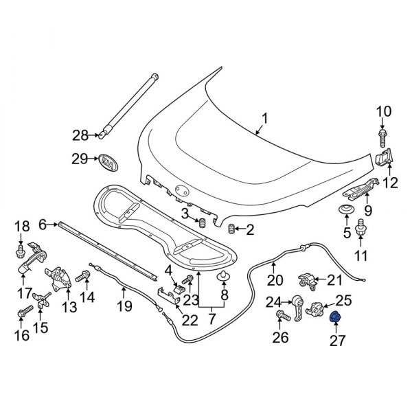 Hood Release Handle Grommet