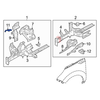 Kia OE - Front Right Outer Fender Apron Reinforcement Bracket