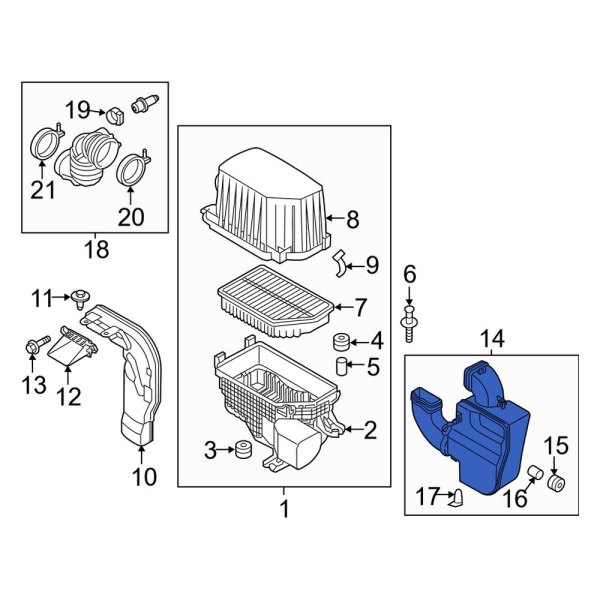 Kia OE 28220B2200 Engine Air Intake Resonator