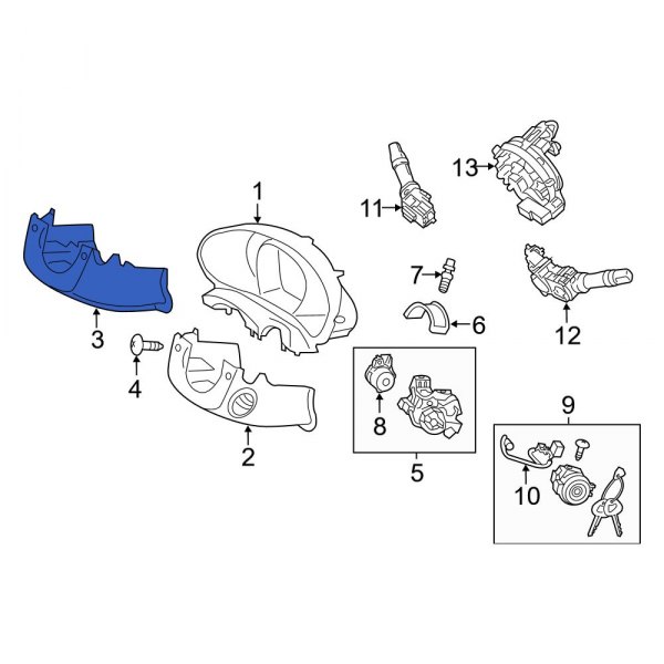 Kia OE 84855B2000EQ Lower Steering Column Cover
