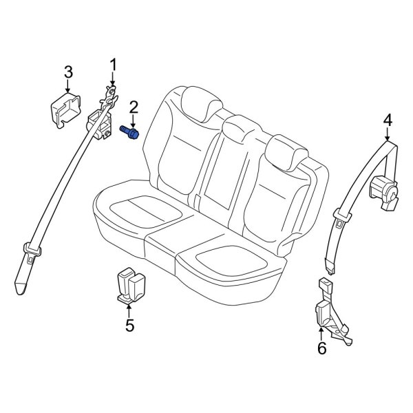 Seat Belt Lap and Shoulder Belt Bolt