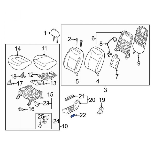 Power Seat Switch Knob