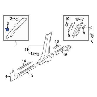 Kia OE - Inner Body A-Pillar Trim Panel Clip