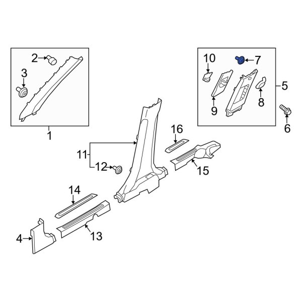 Body B-Pillar Trim Panel Clip