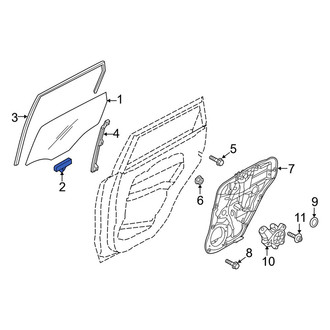 Kia OE - Front Left Door Glass Attaching Clips