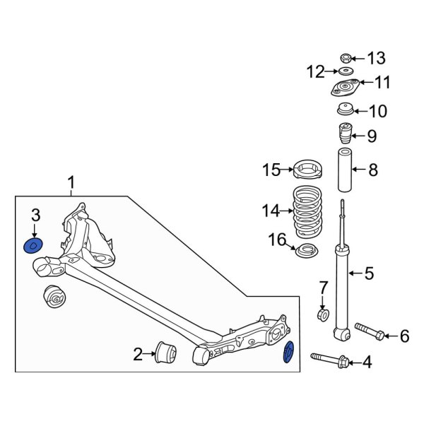 Kia OE 55165B2910 Rear Beam Axle Damper