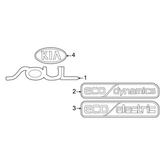 Kia OE - Lift Gate - Exterior Trim (Nameplates and Emblems)