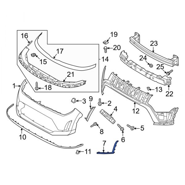 Kia OE 86598K0BB0 Front Right Bumper Guard