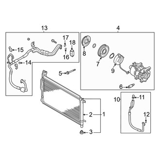 Kia OE - Air Conditioner & Heater - Condenser, Compressor & Lines (2.0L)