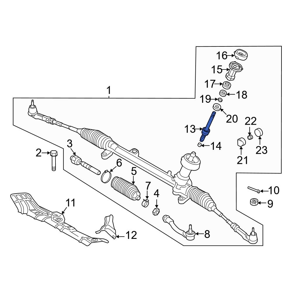 Kia OE 56512K0100 Front Rack And Pinion Steering Pinion Shaft