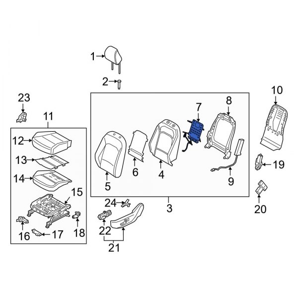 Kia OE 88380K0500 Front Left Seat Lumbar Support Cushion
