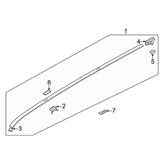 Kia OE - Roof - Exterior Trim (With Sunroof, W/O Roof Rack), (EX / GT-Line / GT-Line Turbo)