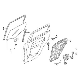 Kia OE - Rear Door - Glass & Hardware