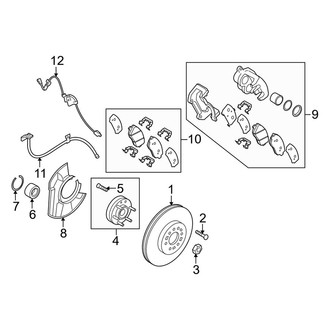 Kia OE - Front Suspension - Brake Components (EX / Limited / LX RWD)