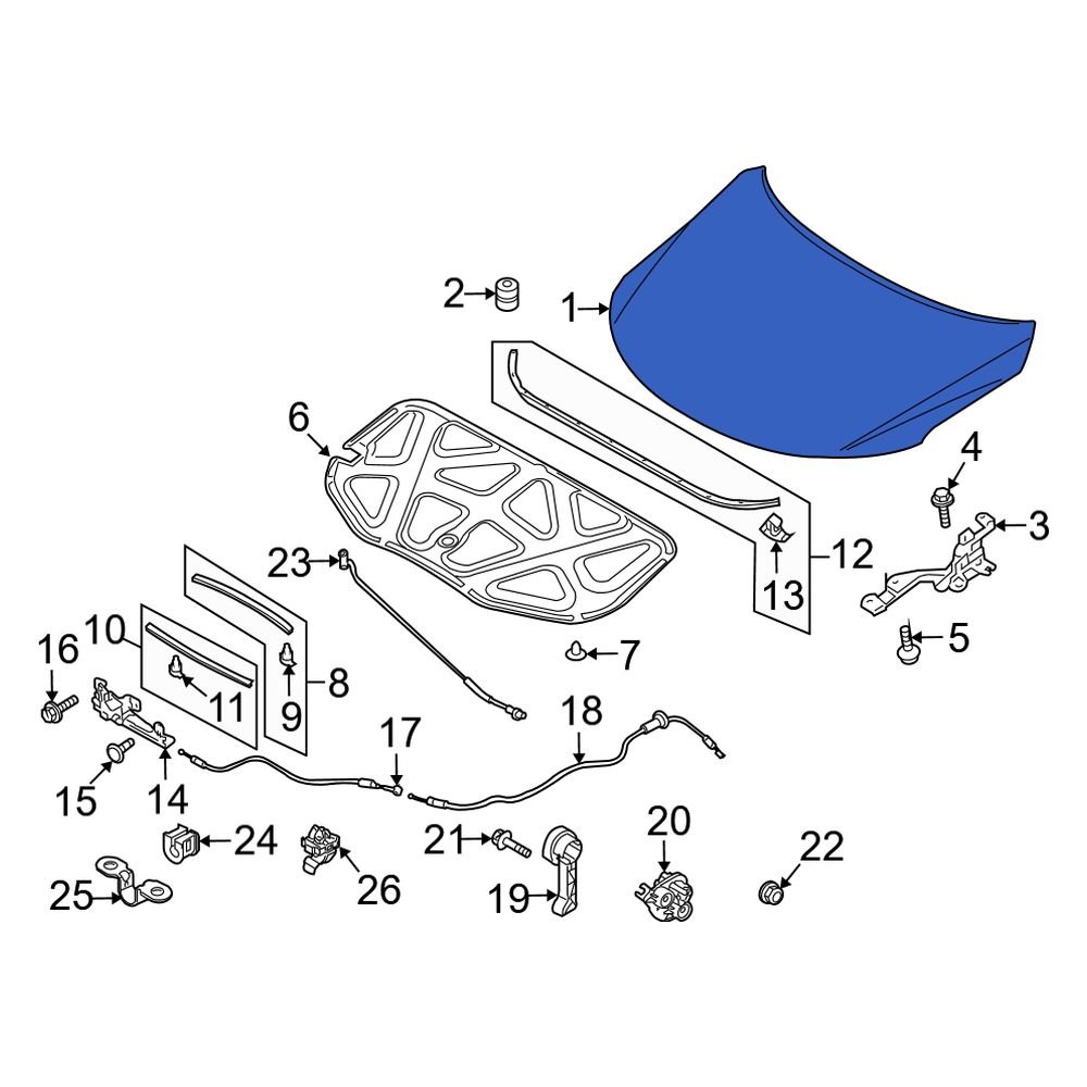 Kia OE 664001M010 Front Hood Panel