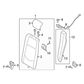 Kia OE - Rear Left Seat Back Bolster Assembly