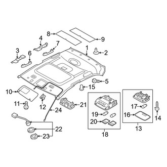 Kia OE - Roof - Interior Trim (With Sunroof), (EX / LX / SX Sedan)