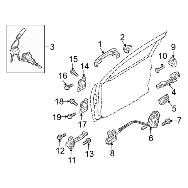 Kia OE 826521M060 - Rear Outer Exterior Door Handle Cover