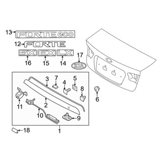 Kia OE - Trunk Lid - Exterior Trim (EX / LX / SX Sedan)