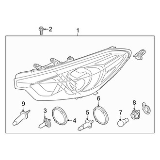 Kia OE - Front Lamps - Headlamp Components (Halogen, W/O LED Accents)