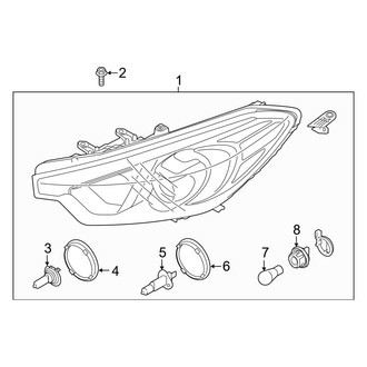 Kia OE - Front Lamps - Headlamp Components (Halogen, With LED Accents)