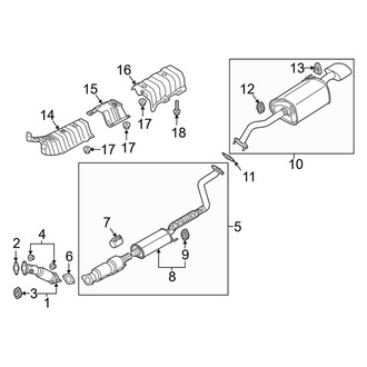 Kia OE - Exhaust System - Exhaust Components (California Emissions), (Sedan)