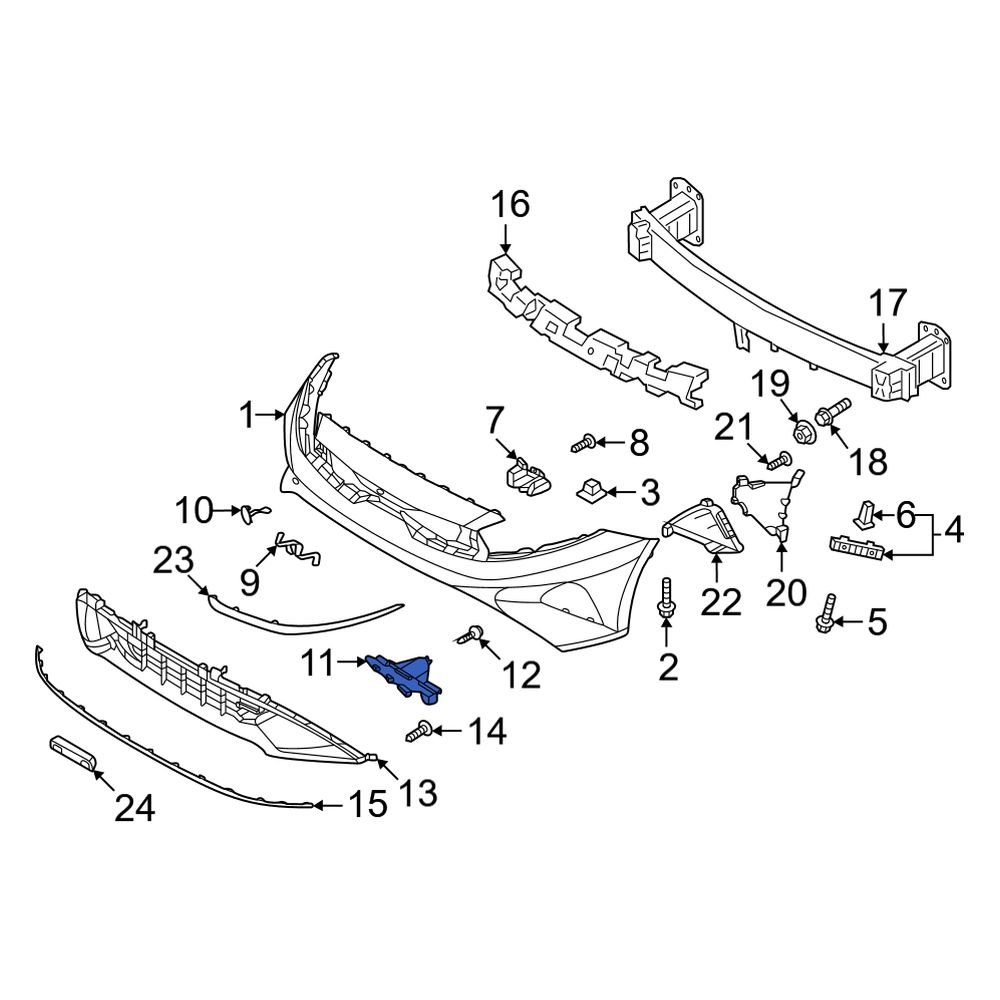 Kia OE 86564M7500 - Front Right Lower Fog Light Cover 