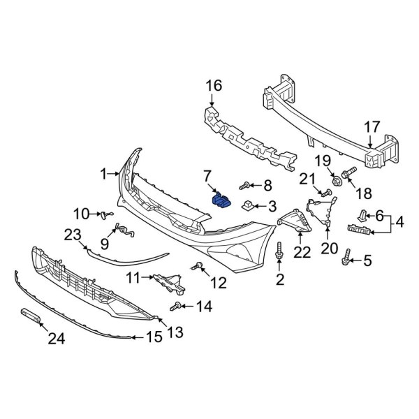 Kia OE 865B2M7500 Front Center Right Bumper Cover Bracket