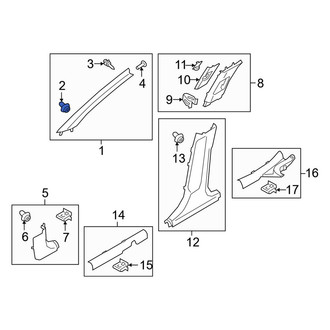 Kia OE - Inner Body A-Pillar Trim Panel Clip