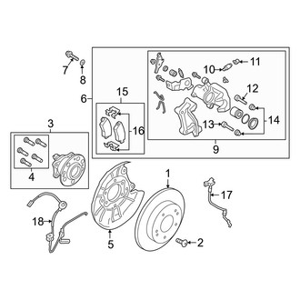 Kia OE - Rear Suspension - Brake Components (Torsion Beam Axle)