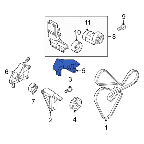 A/C Drive Belt Idler Pulley Bracket