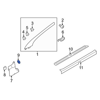 Kia OE - Trunk Trim Scuff Plate Nut