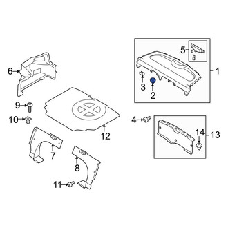 Kia OE - Package Tray Trim Clip