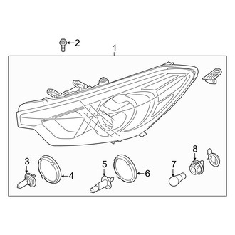 Kia OE - Front Lamps - Headlamp Components (With LED, W/O HID)