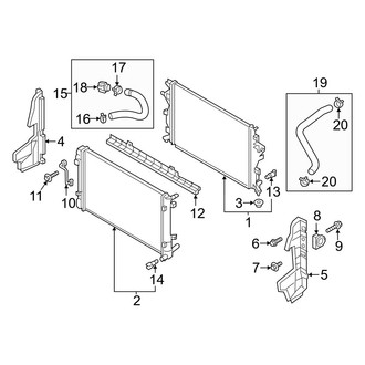 Kia OE - Cooling - Radiator & Components (Radiator & Mounting), (EX / FE / LX / Touring / Touring Launch Edition)