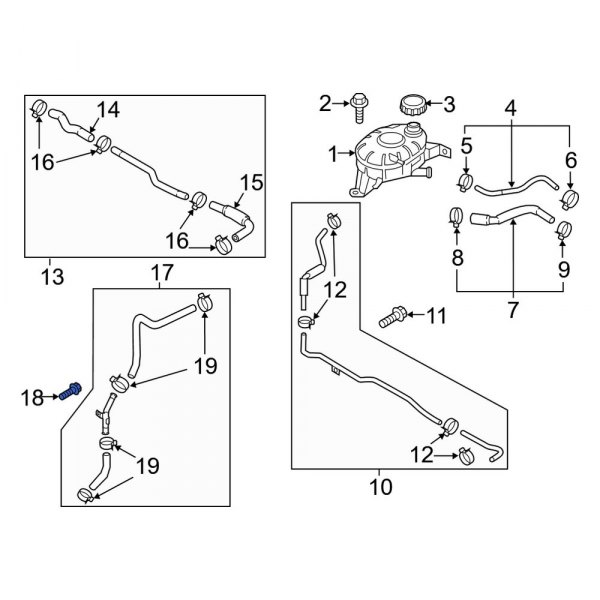 Engine Coolant Overflow Hose Bolt