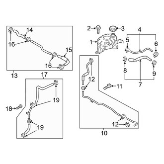 Kia OE - Cooling - Radiator & Components (Reservoir Tank & Hoses), (EX / FE / LX / Touring / Touring Launch Edition)