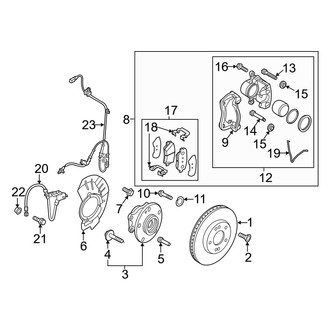 Kia OE - Front Suspension - Brake Components (EX / FE / LX / Touring / Touring Launch Edition)