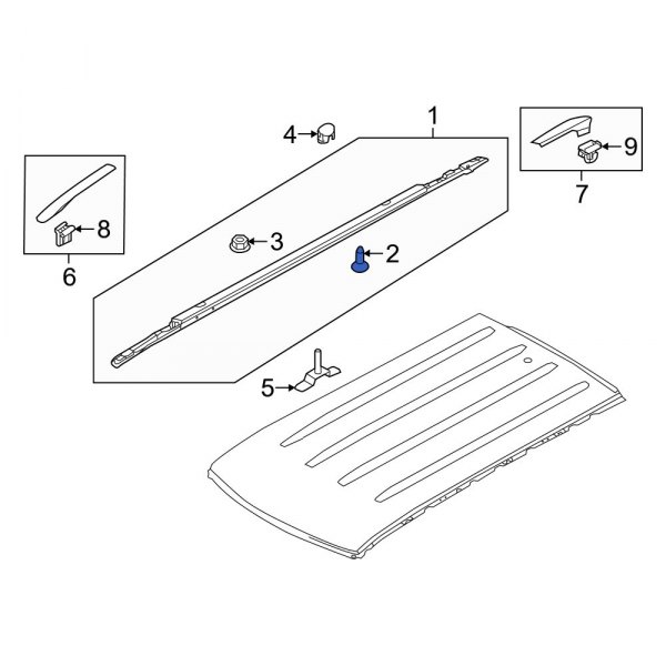 Roof Luggage Carrier Side Rail Bolt